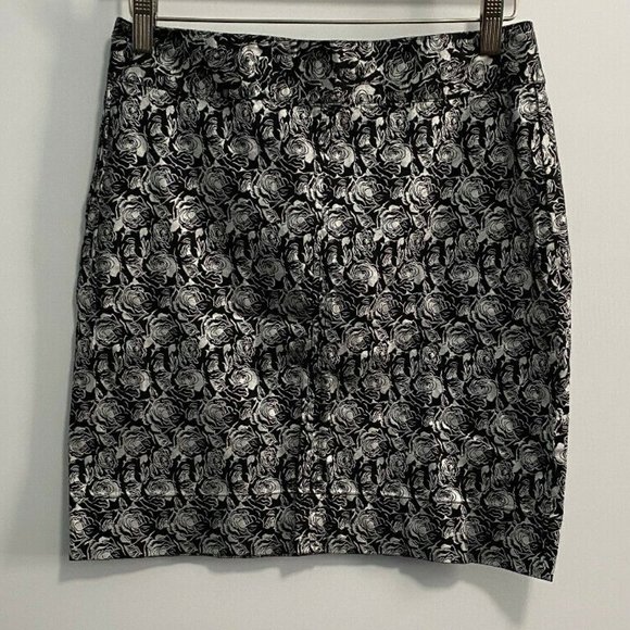 Tulle Black Skirt With Silver Floral Pattern Size‎ S - Picture 1 of 5